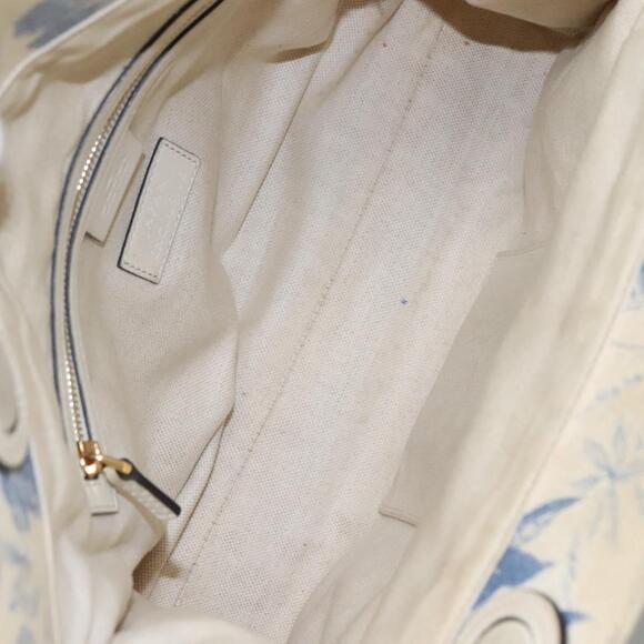 GUCCI Tote Bag Canvas Leather White Blue - Picture 16 of 16
